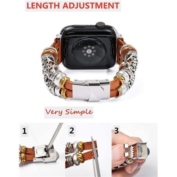 NEW Boho Beaded Luxury Apple Watch Band - Picture 3 of 6